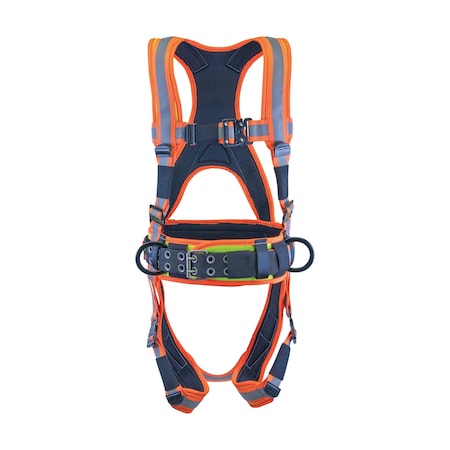 Super Anchor Safety Large - ANSI Class 1 Ultra-Viz Deluxe Full Body Harness 6160-L